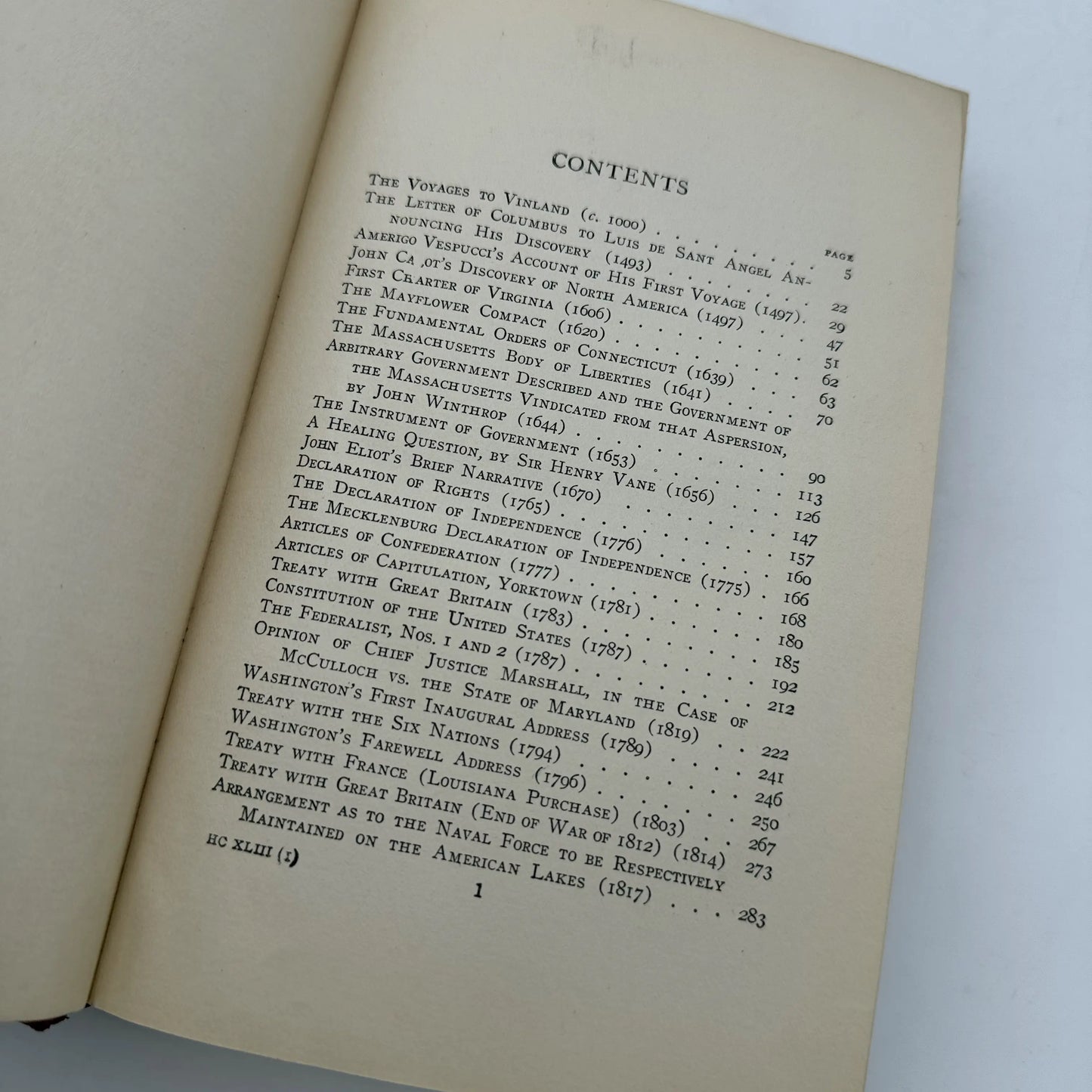 The Harvard Classics: American Historical Documents — Volume 43 — Edited by Charles W. Eliot