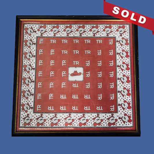 Theodore Roosevelt "Hat in the Ring" Bandana from his 1912 presidential campaign — Framed