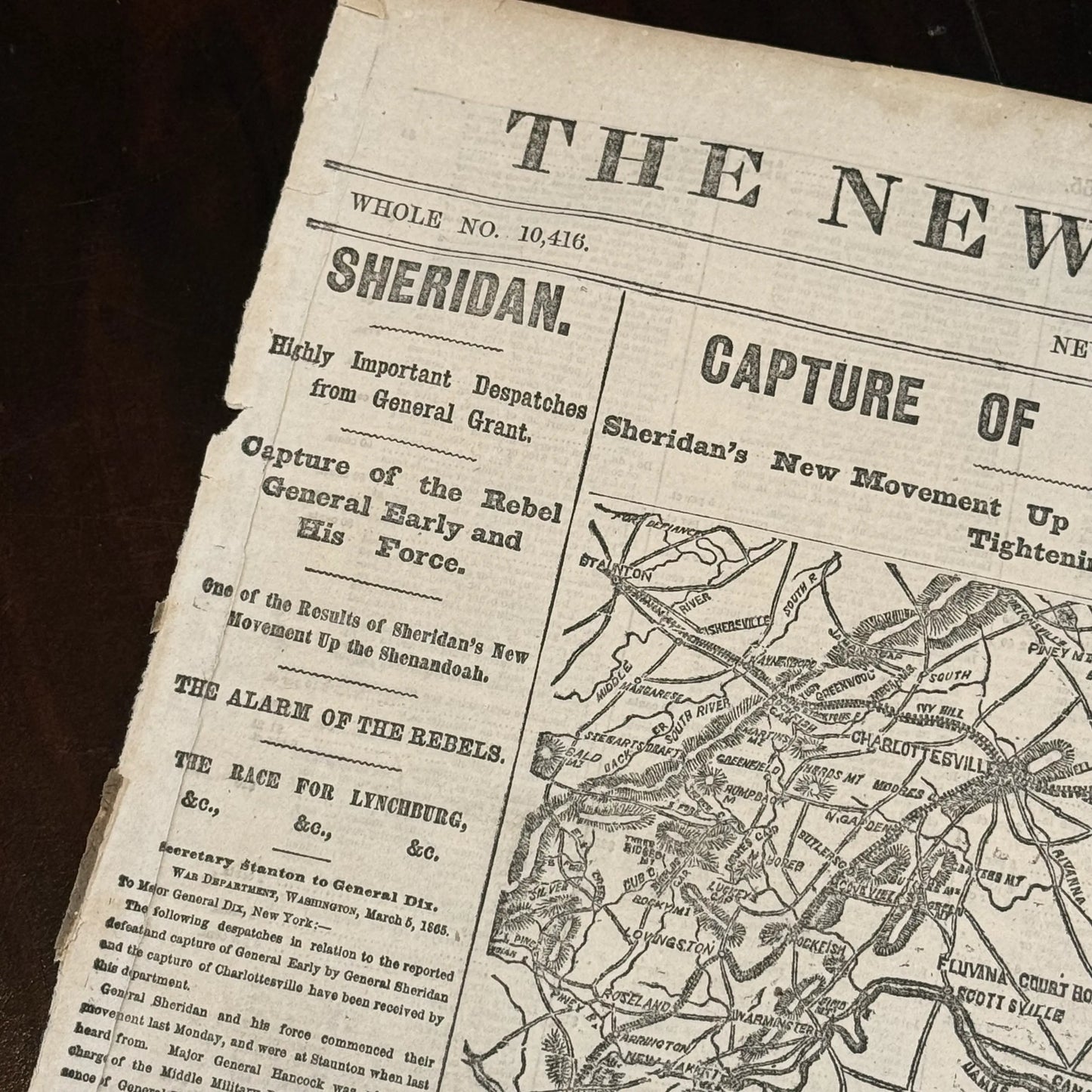 The New York Herald reporting capture of Rebel General Early — March 6, 1866