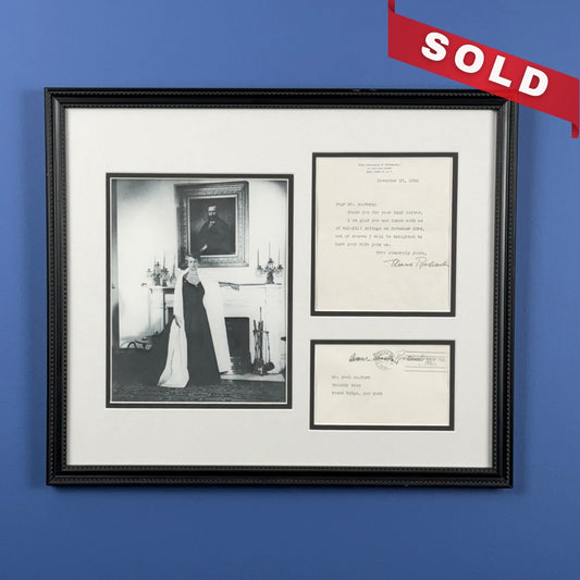 Framed Eleanor Roosevelt signed letter with envelope — Includes photo