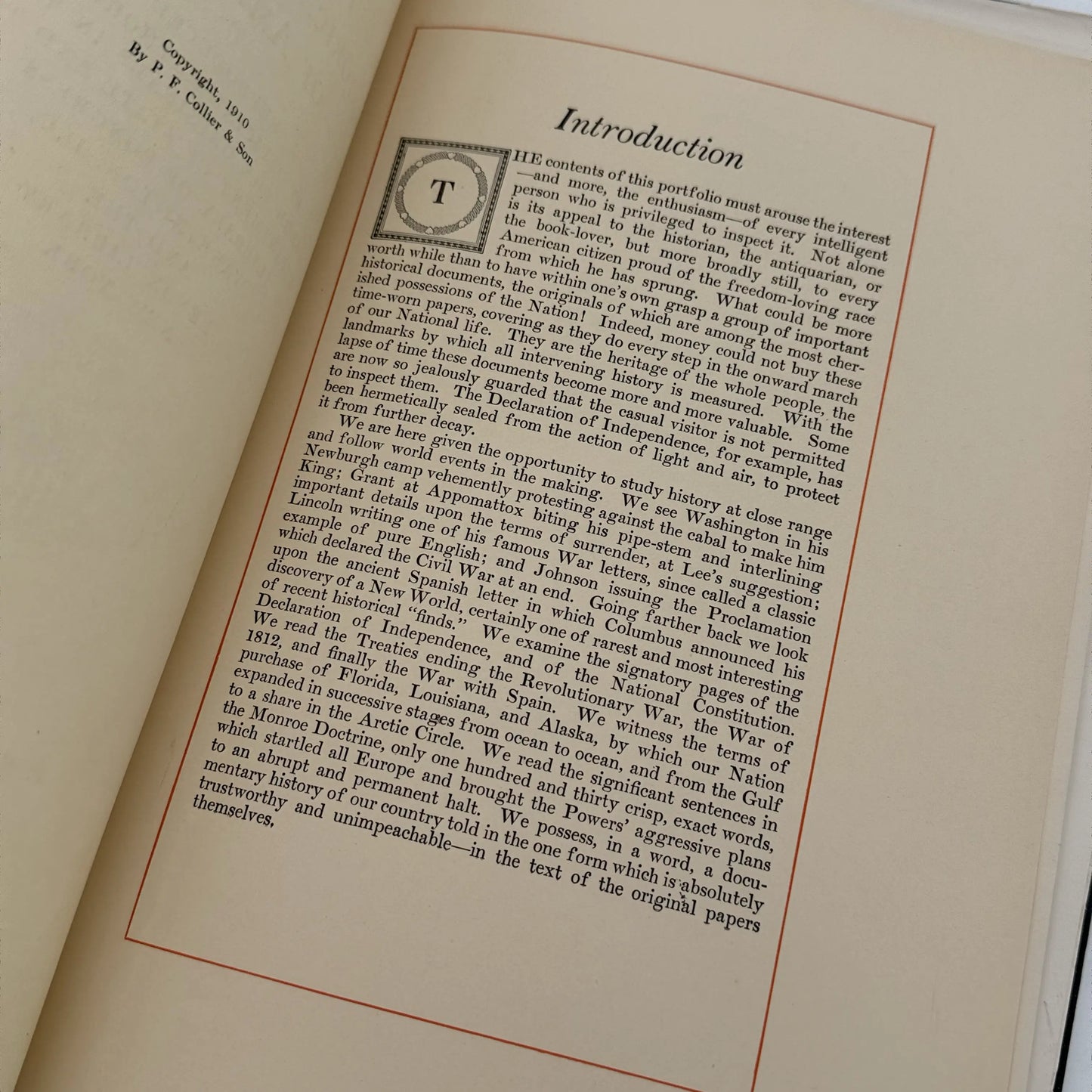 “The Great Historical Documents of America” Portfolio — 1910