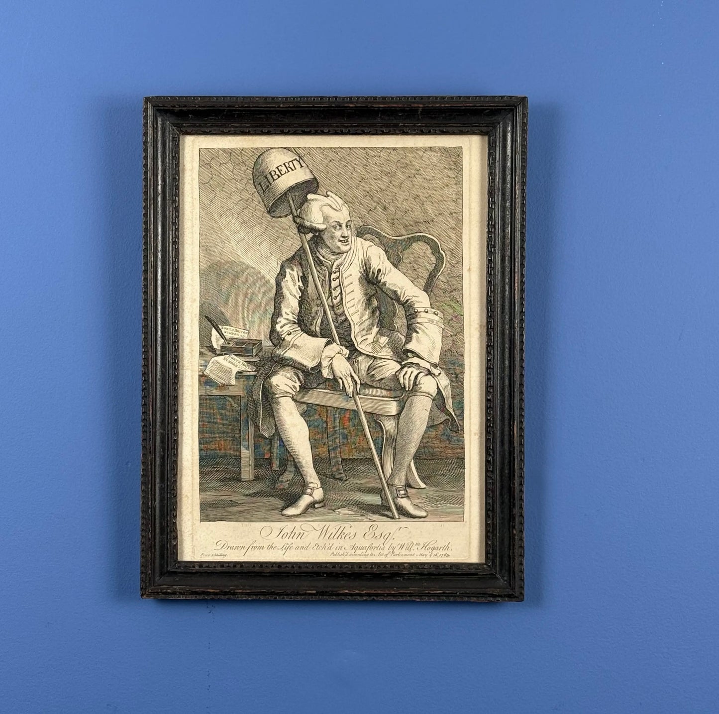 "John Wilkes, Esq." engraving by William Hogarth — 1763