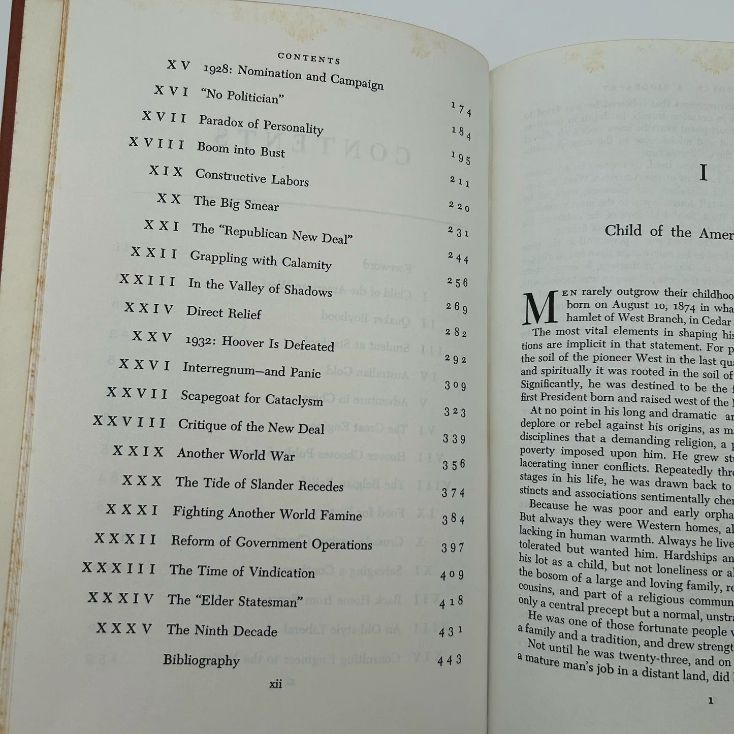 "Herbert Hoover: A Biography" by Eugene Lyons - Leather-bound, gilt-edged Easton Press edition