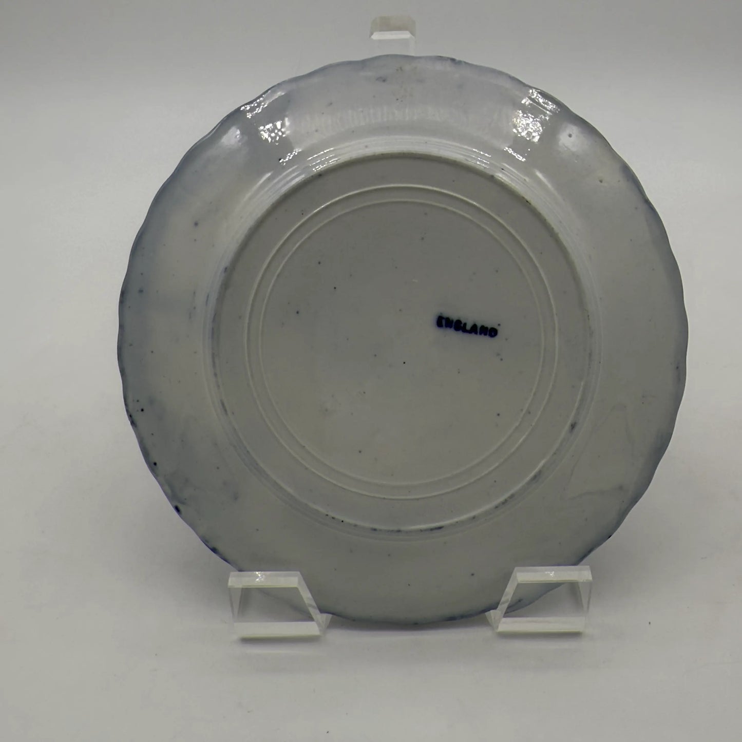 Independence Hall Flow Blue Staffordshire Plate — 19thc.