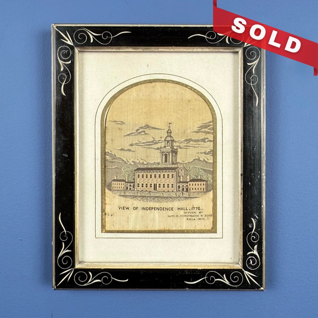 "View of Independence Hall, 1776" — Silk woven in 1876 for the Centennial