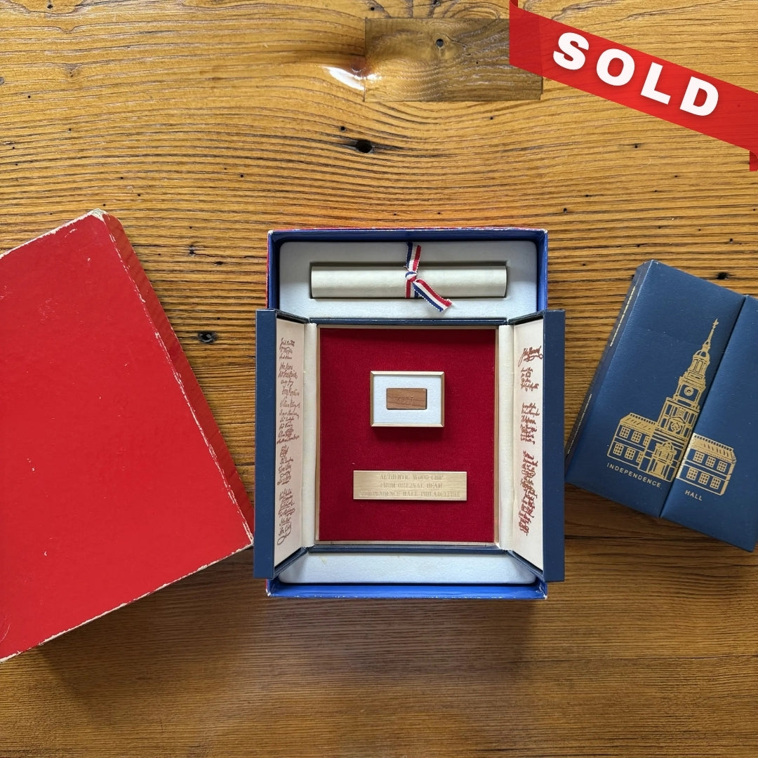 Independence Hall Wood Beam Relic in a presentation case for the Bicentennial – Individually numbered