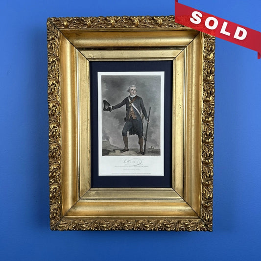 Dr. Joseph Warren — Hand-colored engraving in an ornate gold frame