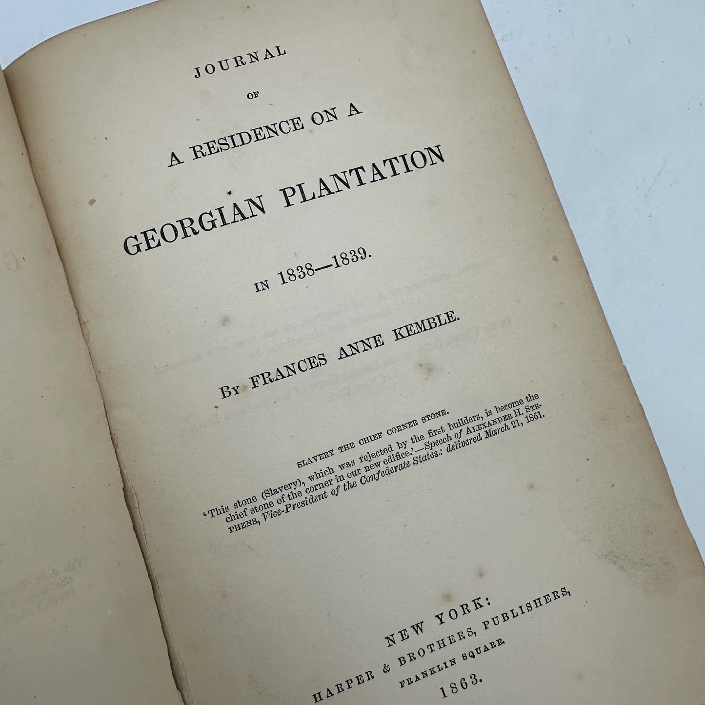 Life in the 1800s - "Journal of a Residence on a Georgian Plantation in 1838 - 1839" and "Extracts from Letters and Other Pieces by Margaret Jackson"