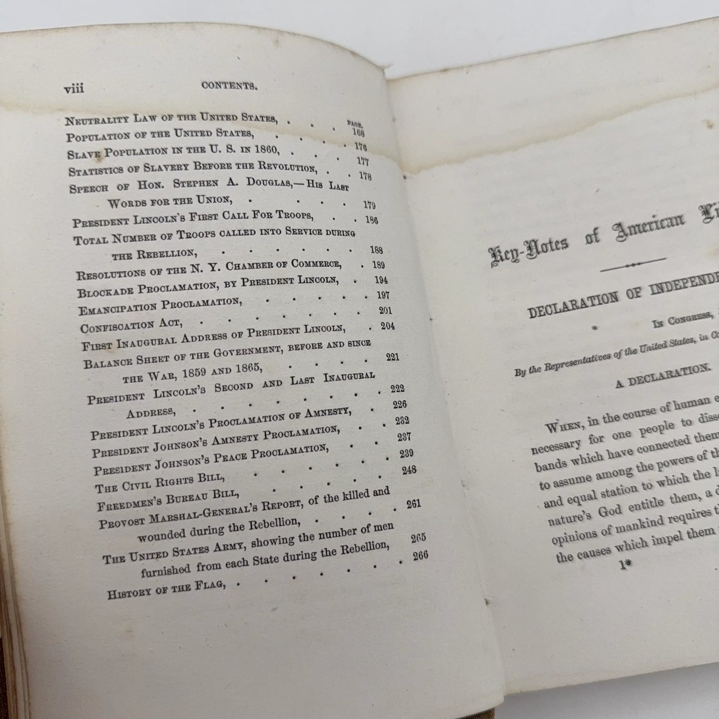 "Key-Notes of American Liberty" by a Distinguished Historian — 1866 — First edition