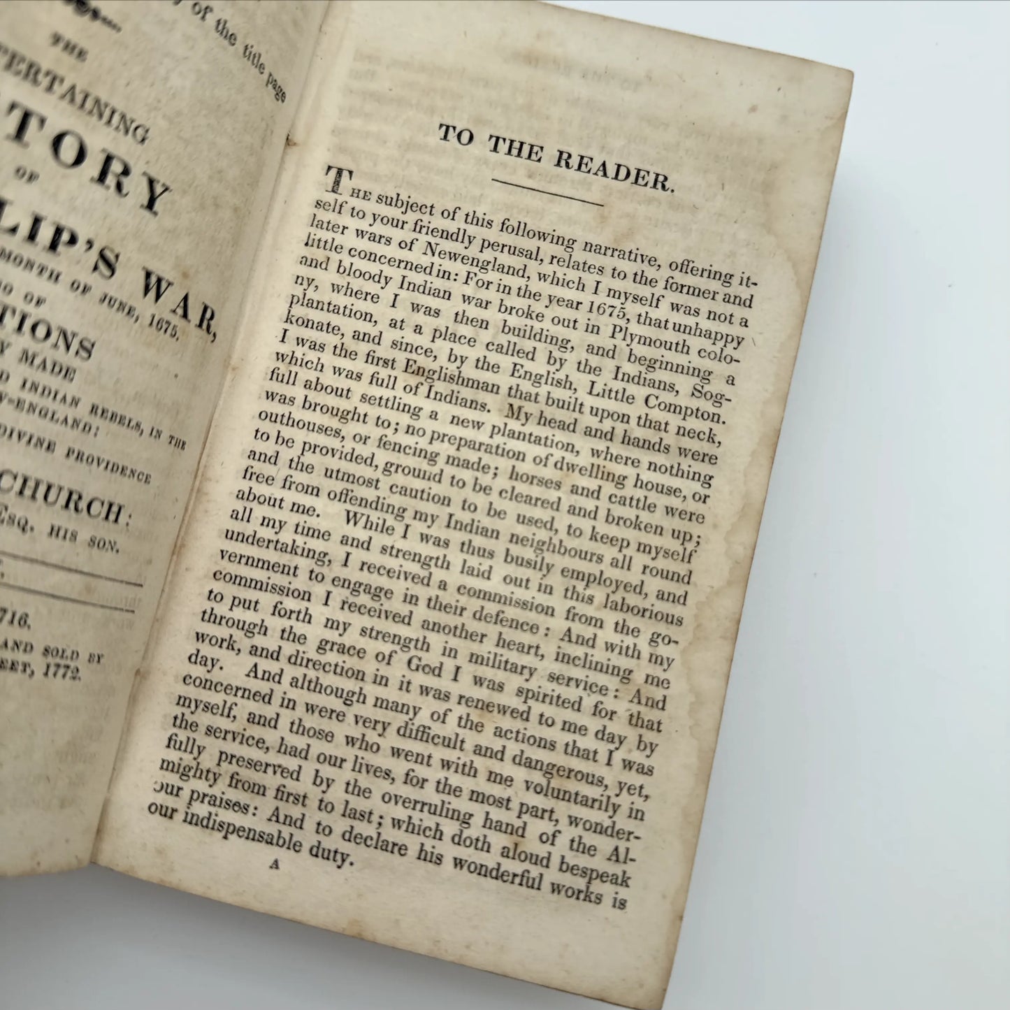 "History of King Philip’s War" by Thomas Church — 1834