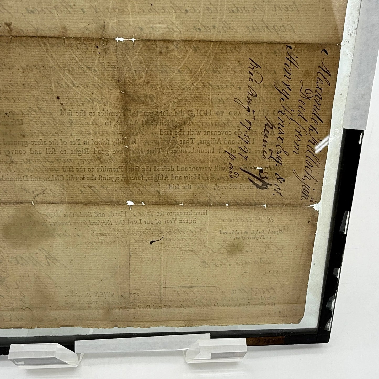 Close-up detail of the "Deed signed by Henry Knox and Lucy Knox — 1797" from The History List Store.