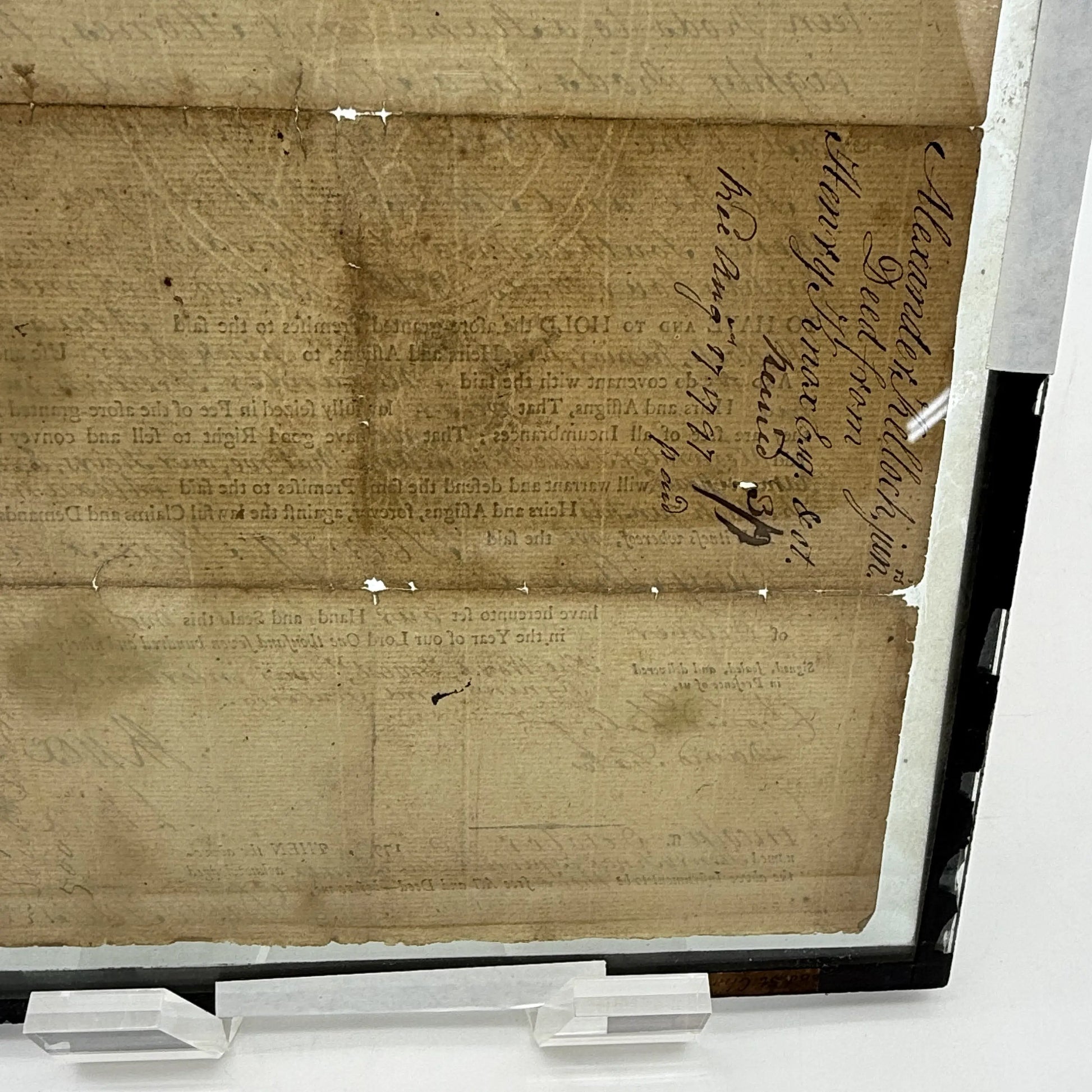 Close-up detail of the "Deed signed by Henry Knox and Lucy Knox — 1797" from The History List Store.