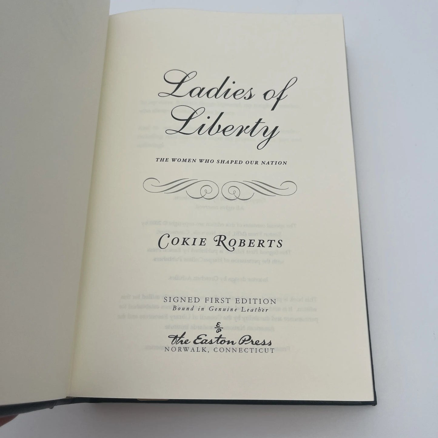 "Ladies of Liberty: The Women Who Shaped Our Nation" Signed by Cokie Roberts — Leather-bound, gilt-edged Easton Press edition