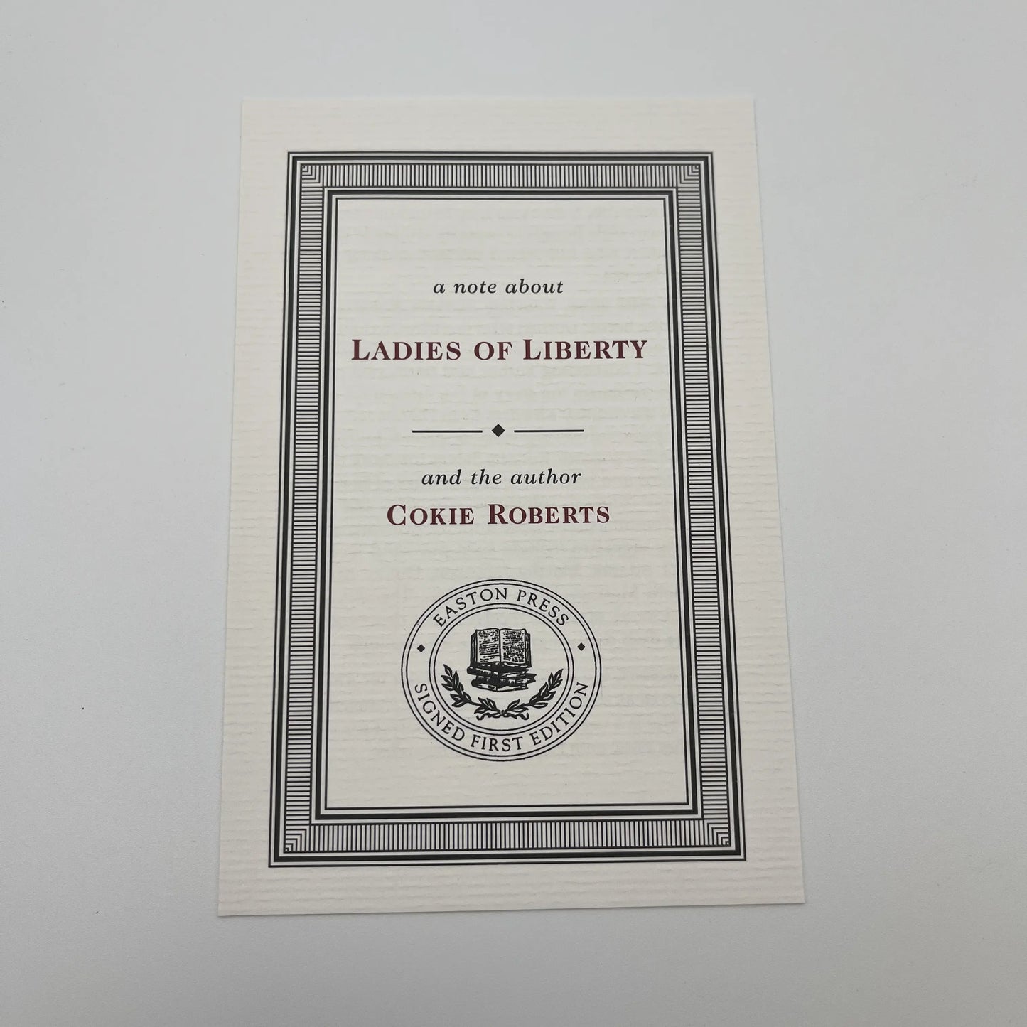 "Ladies of Liberty: The Women Who Shaped Our Nation" Signed by Cokie Roberts — Leather-bound, gilt-edged Easton Press edition