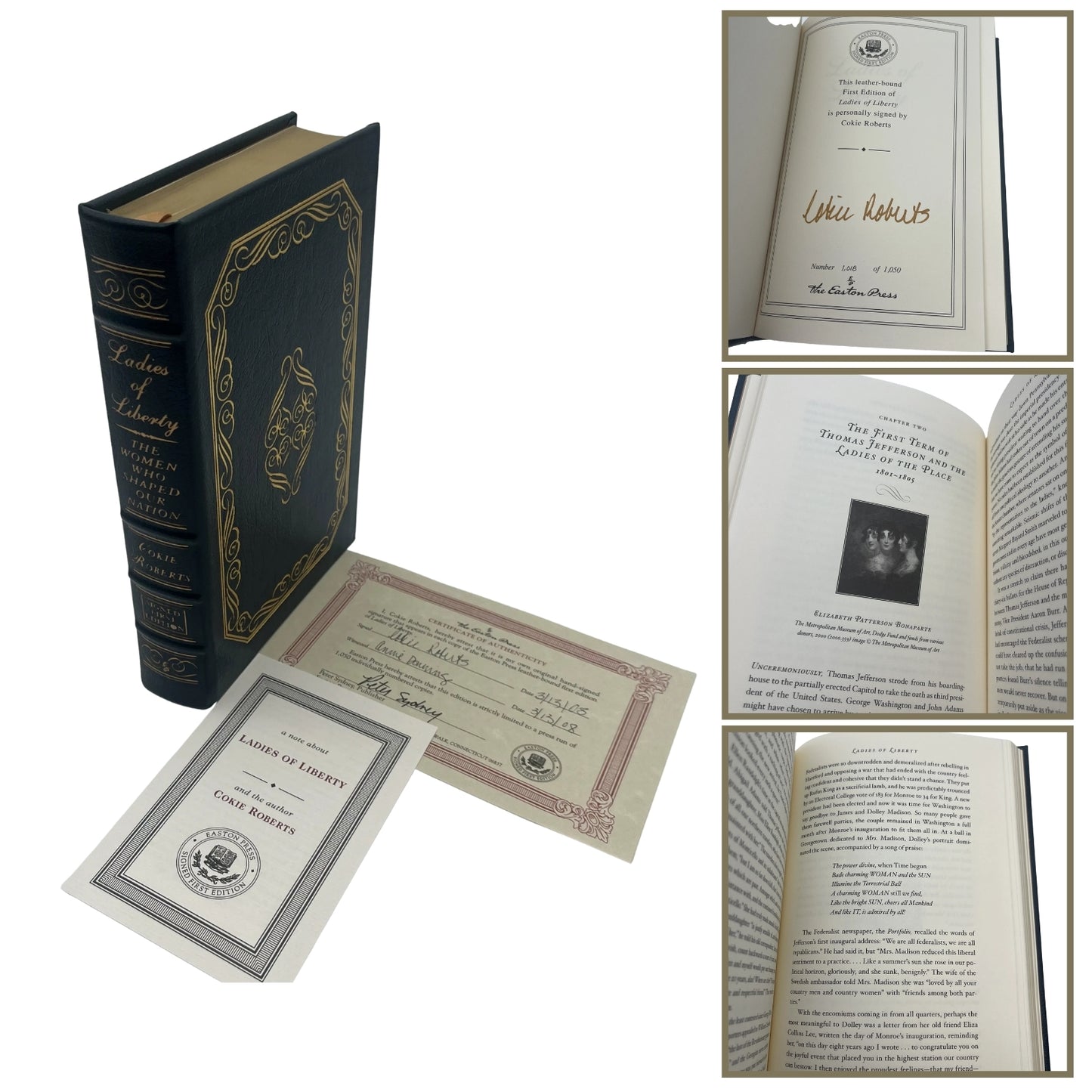 "Ladies of Liberty: The Women Who Shaped Our Nation" Signed by Cokie Roberts — Leather-bound, gilt-edged Easton Press edition