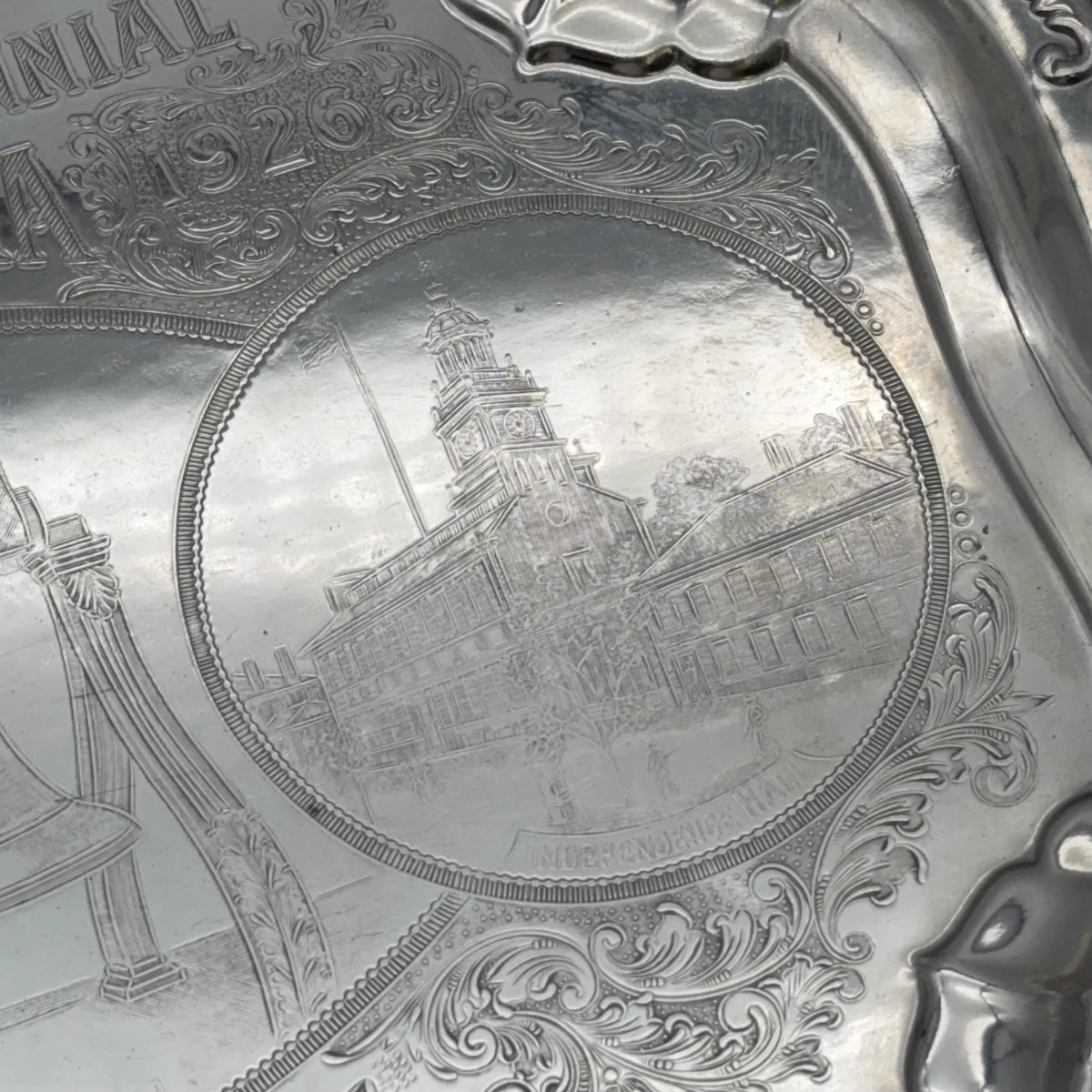 Large Sesqui-Centennial Tray — "150 Years of American Independence."