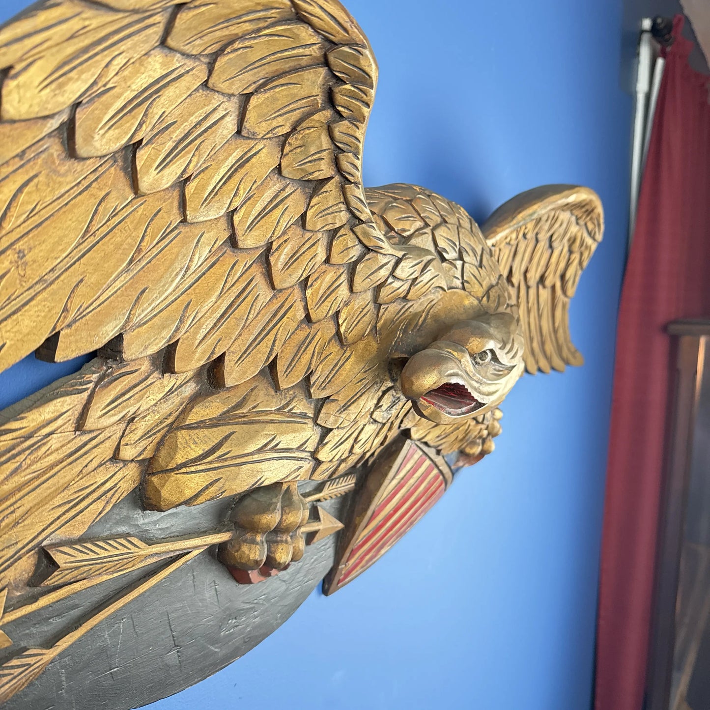 "Louisburg" Large Wooden Eagle — 44" wide —  in the style of John Haley Bellamy