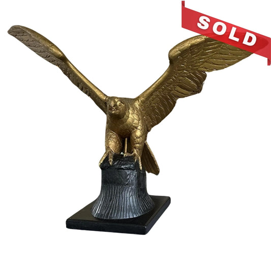 Carved Wood and Gesso-gilt Eagle Sculpture, America, c. 1860. — 50" wingspan