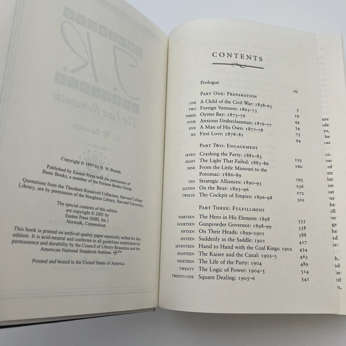 "T.R. The Last Romantic" by H. W. Brands - Leather-bound, gilt-edged Easton Press edition