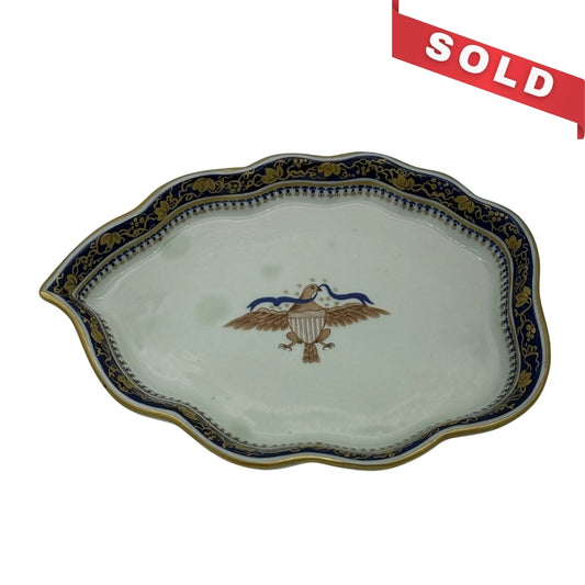 Small Porcelain Dish With Eagle and Banner — Made in Italy — For Mottahedeh
