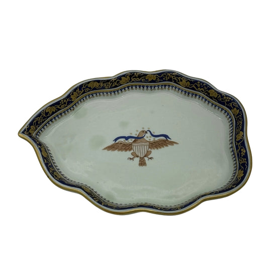 Small Porcelain Dish With Eagle and Banner — Made in Italy — For Mottahedeh