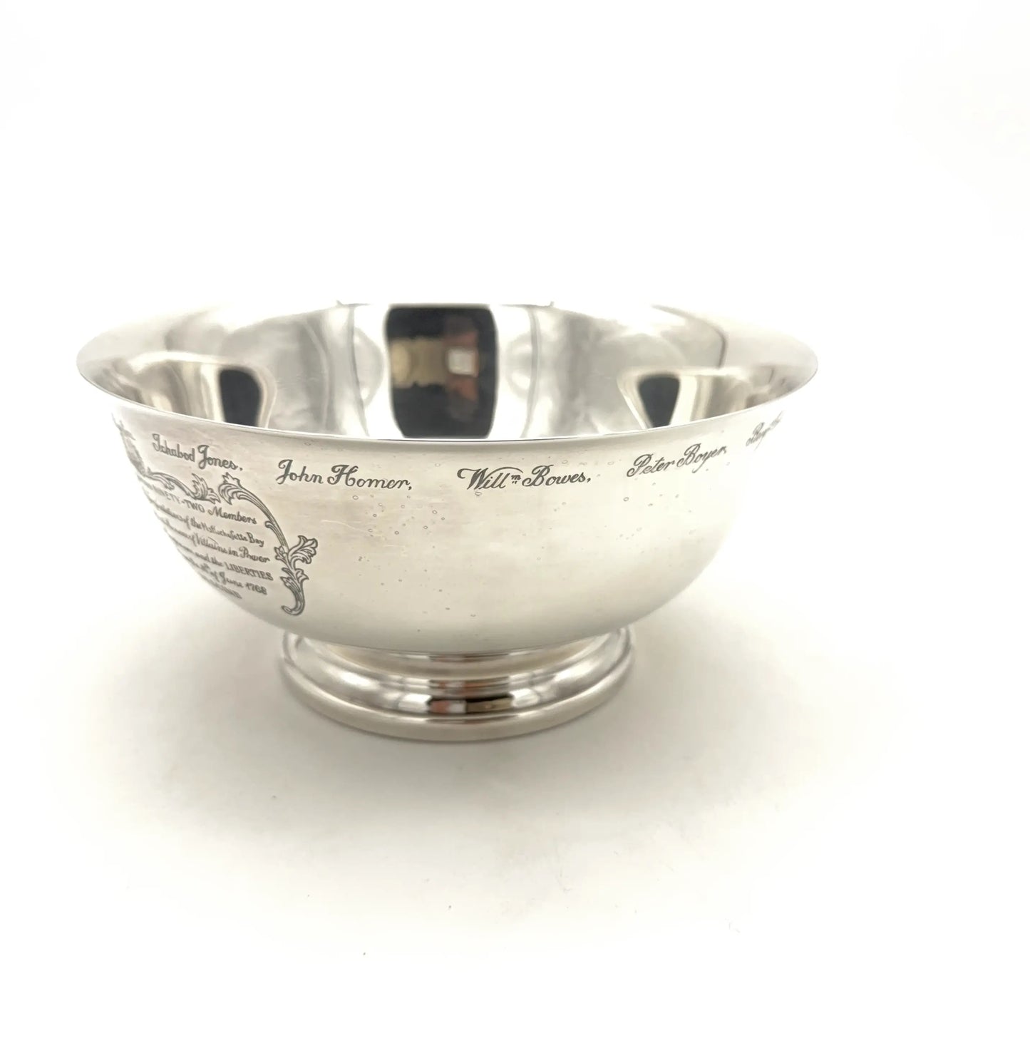 The Sons of Liberty Bowl — A silver-plated replica of the one made by Paul Revere