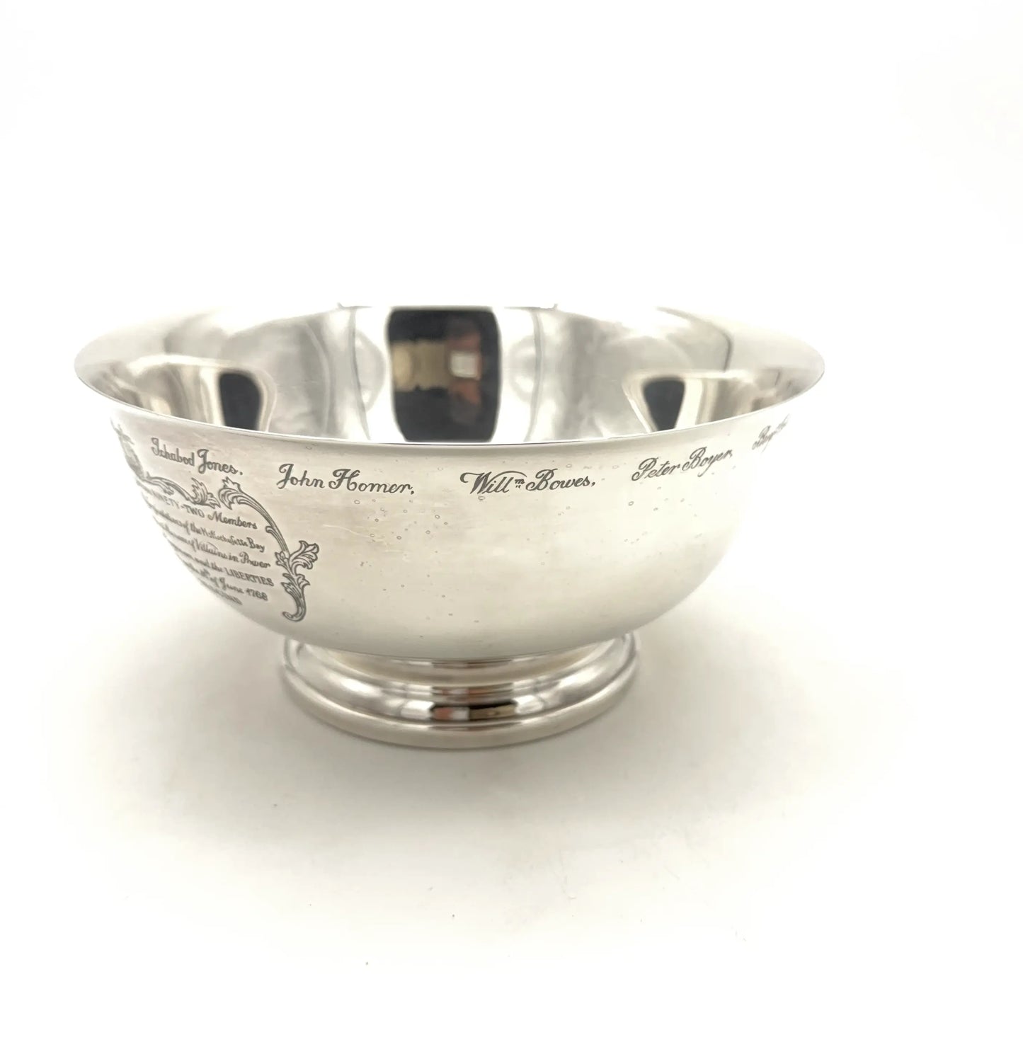 The Sons of Liberty Bowl — A silver-plated replica of the one made by Paul Revere