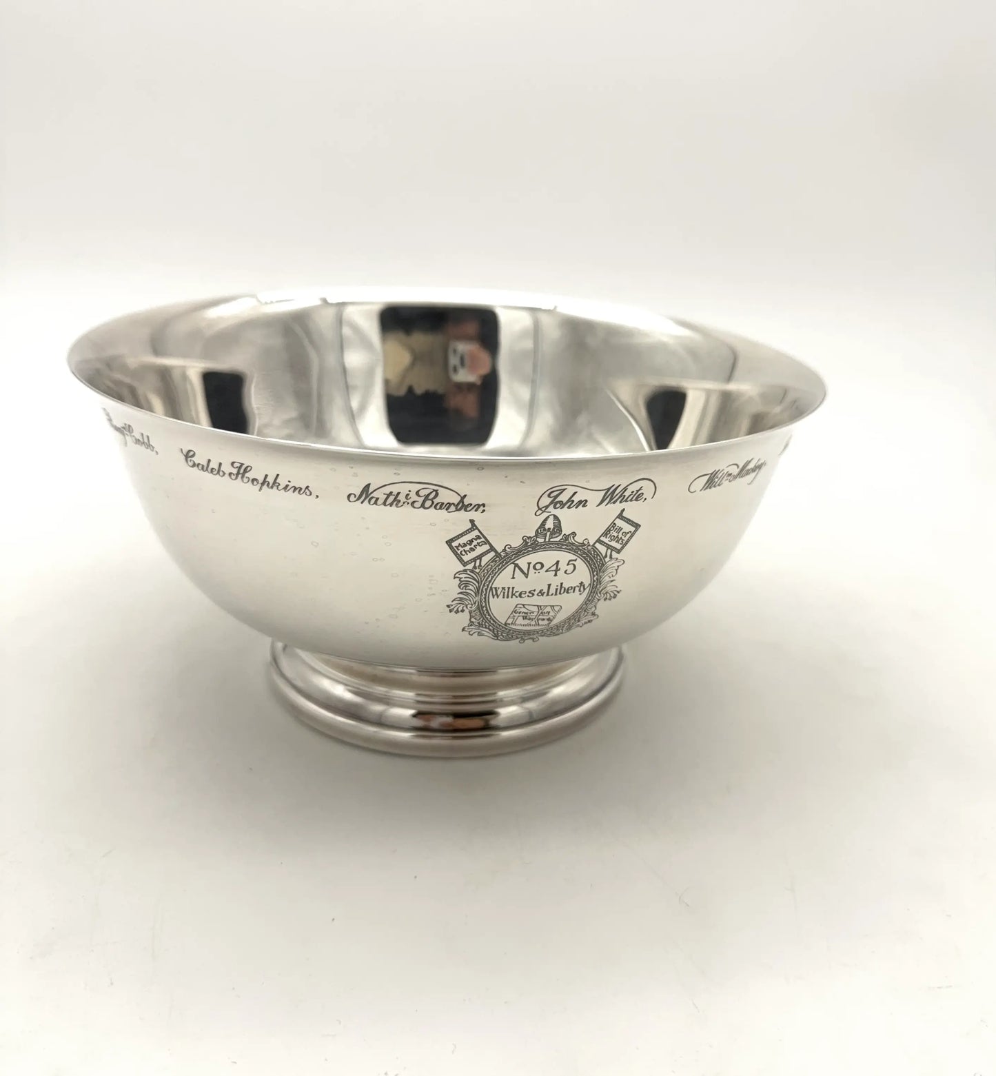 The Sons of Liberty Bowl — A silver-plated replica of the one made by Paul Revere