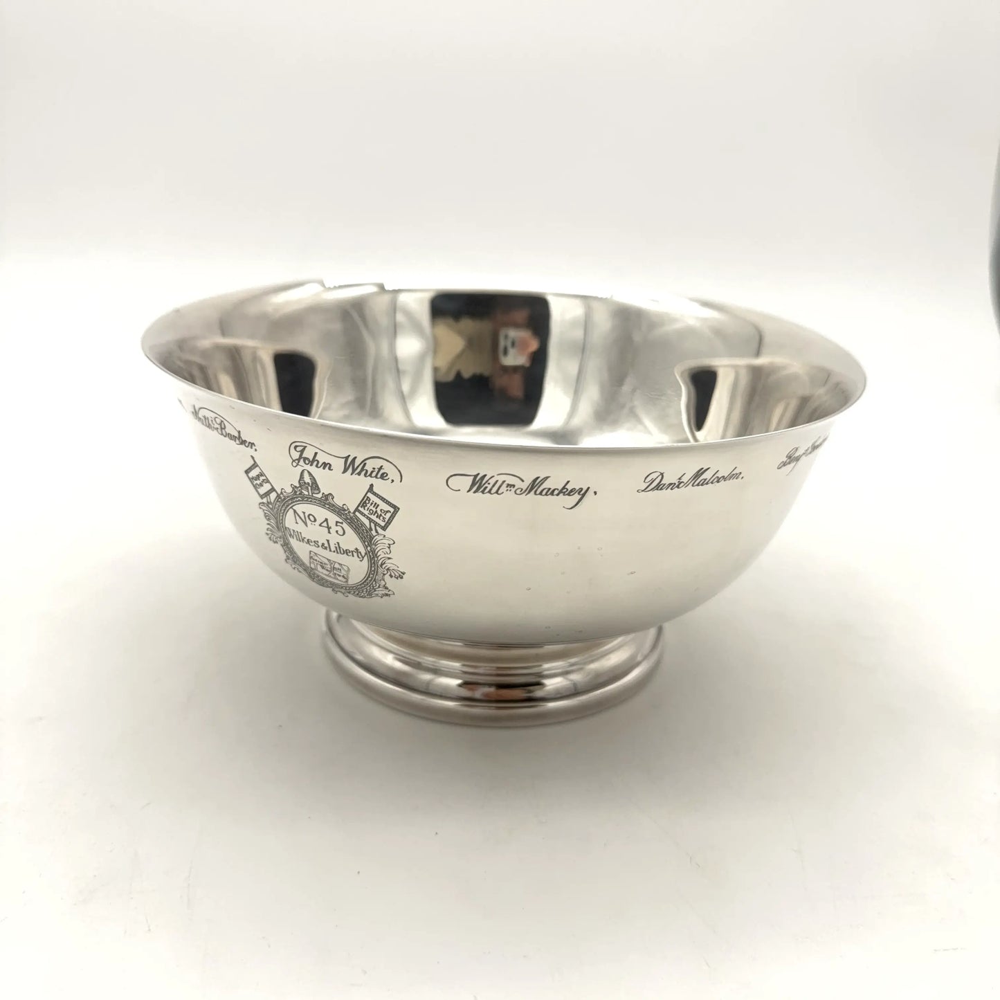 The Sons of Liberty Bowl — A silver-plated replica of the one made by Paul Revere