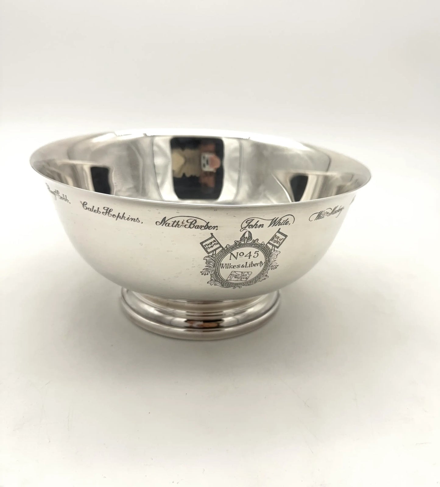 The Sons of Liberty Bowl — A silver-plated replica of the one made by Paul Revere