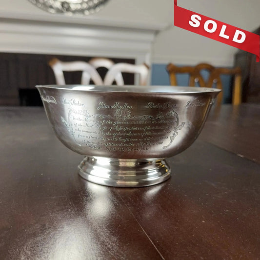 The Sons of Liberty Bowl — A silver-plated replica of the one made by Paul Revere