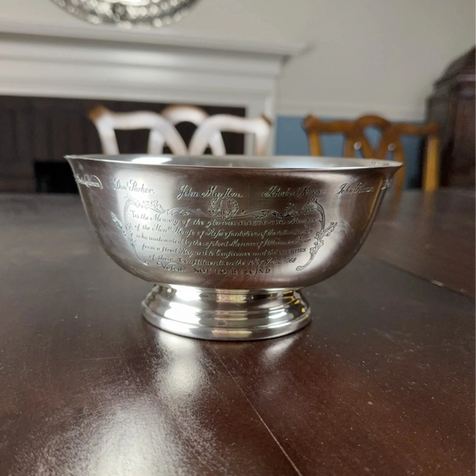 The Sons of Liberty Bowl — A silver-plated replica of the one made by Paul Revere