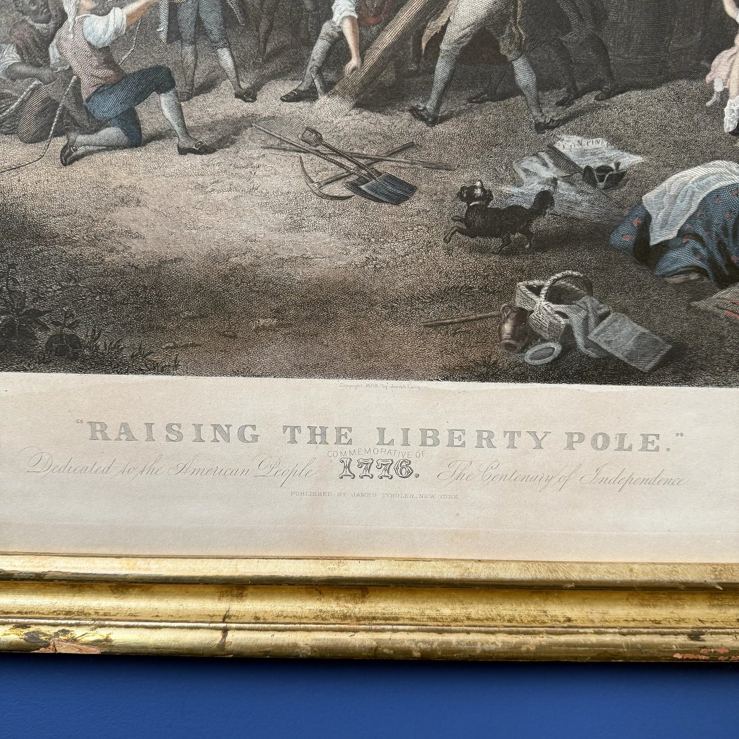 "Raising the Liberty Pole" — 1888 — Hand-colored engraving — 1888