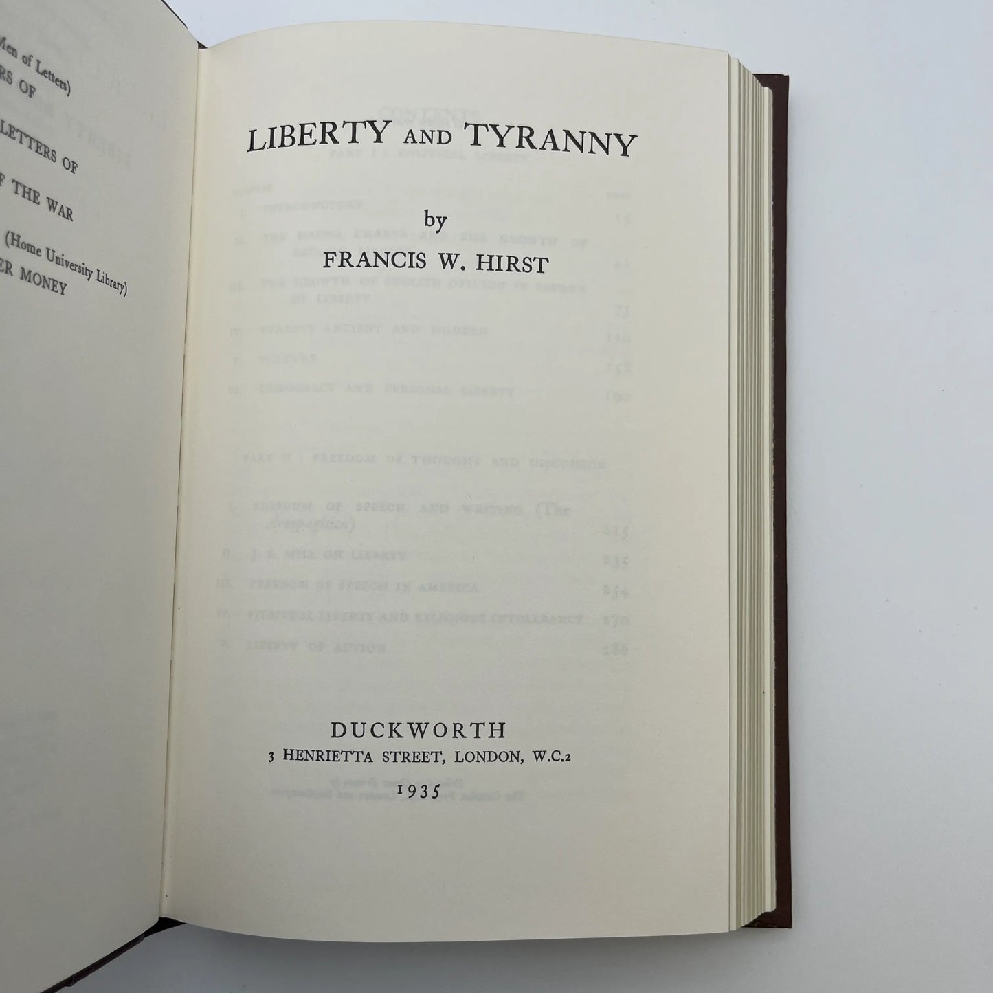 "Liberty and Tyranny" by Francis W. Hirst