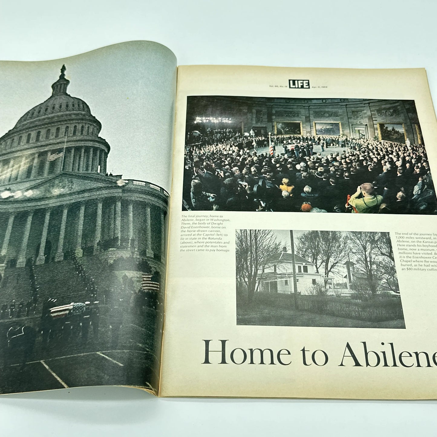 "Eisenhower Speaks” signed book + LIFE Magazine covering his death