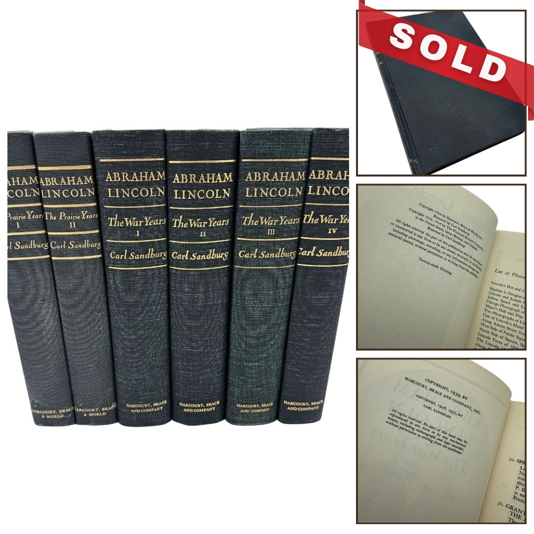 "Abraham Lincoln: The Prairie Years and The War Years" by Carl Sandburg — Complete six volume set