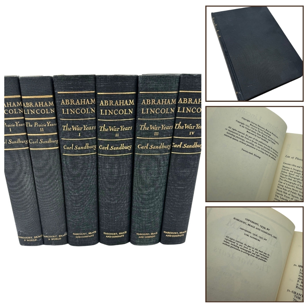 "Abraham Lincoln: The Prairie Years and The War Years" by Carl Sandburg — Complete six volume set