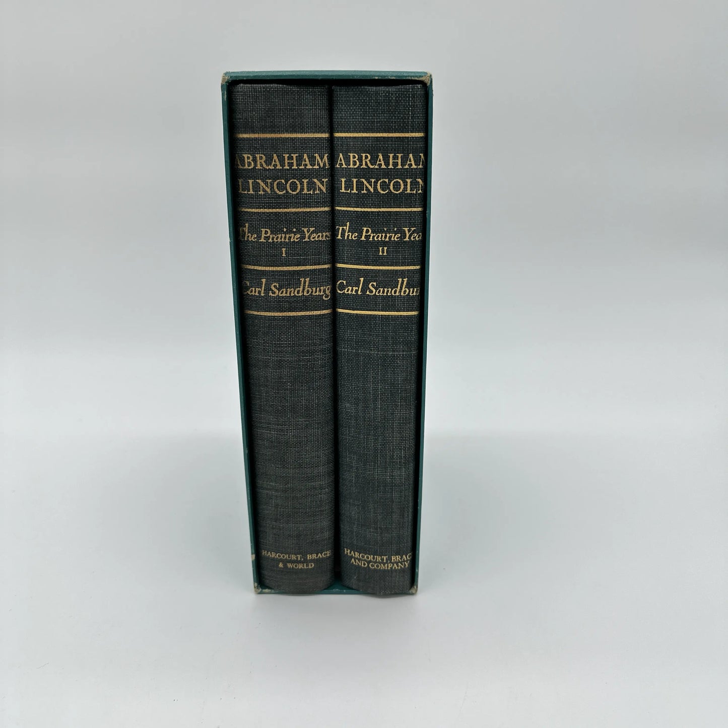 "Abraham Lincoln: The Prairie Years" by Carl Sandburg — Two volumes, in a slipcase