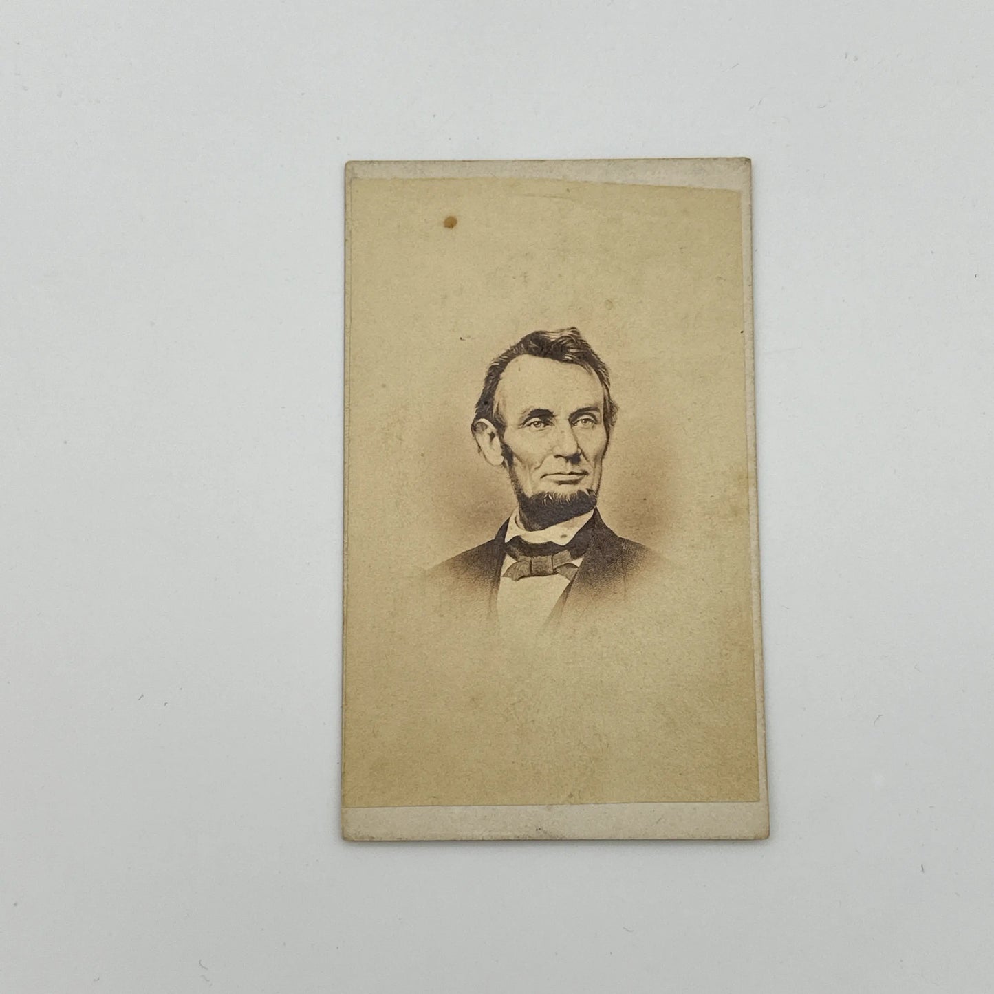 A carte de visite (CDV) of President Lincoln in a large solid wood frame