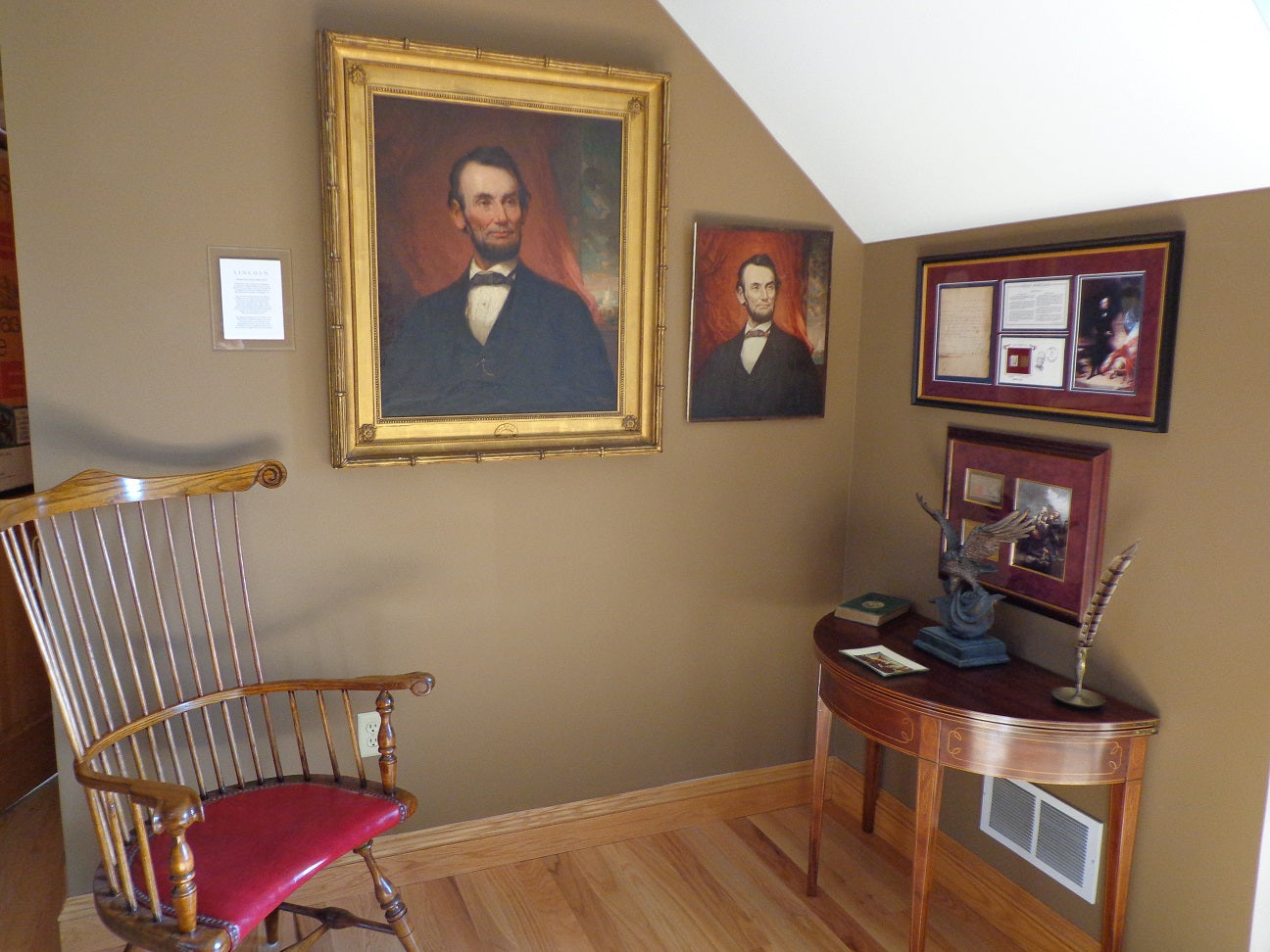 Baked tin chromite lithograph of George Henry Story's painting of Lincoln — 1931