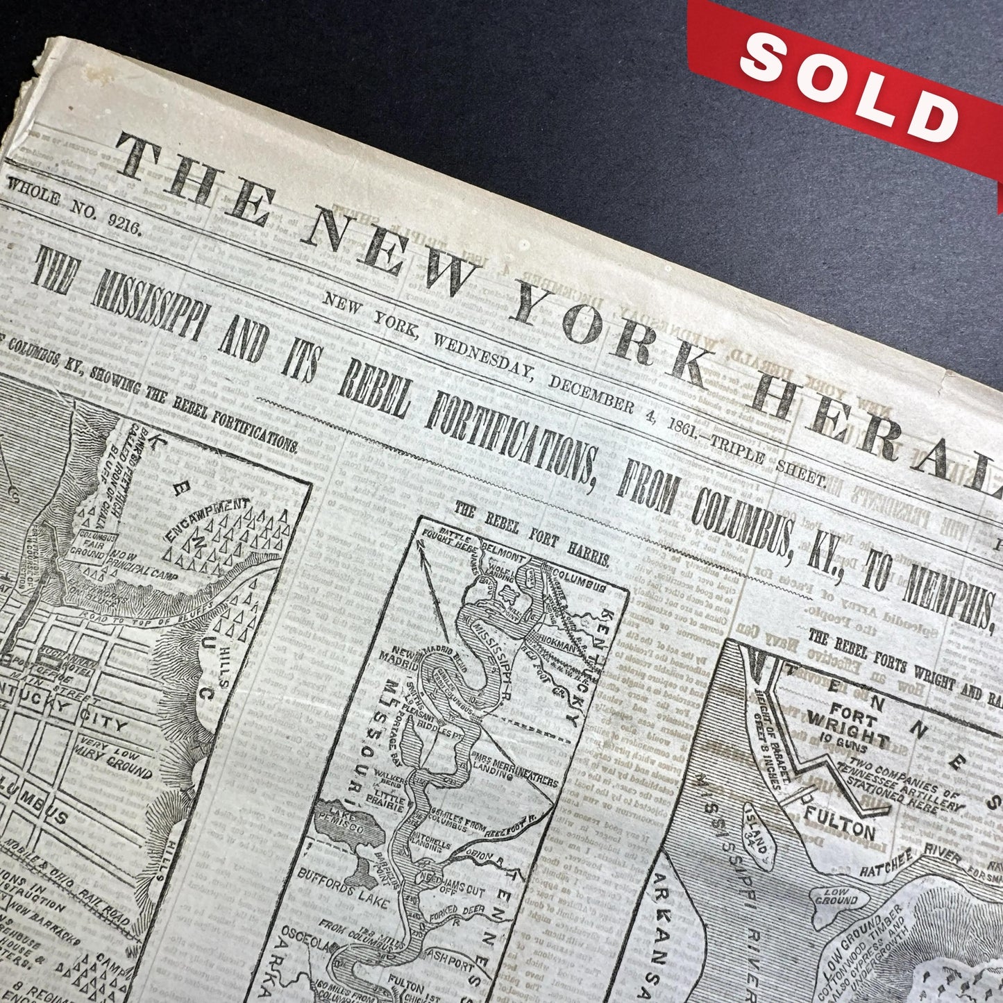 1861 Newspaper reporting Lincoln’s First State of the Union Address