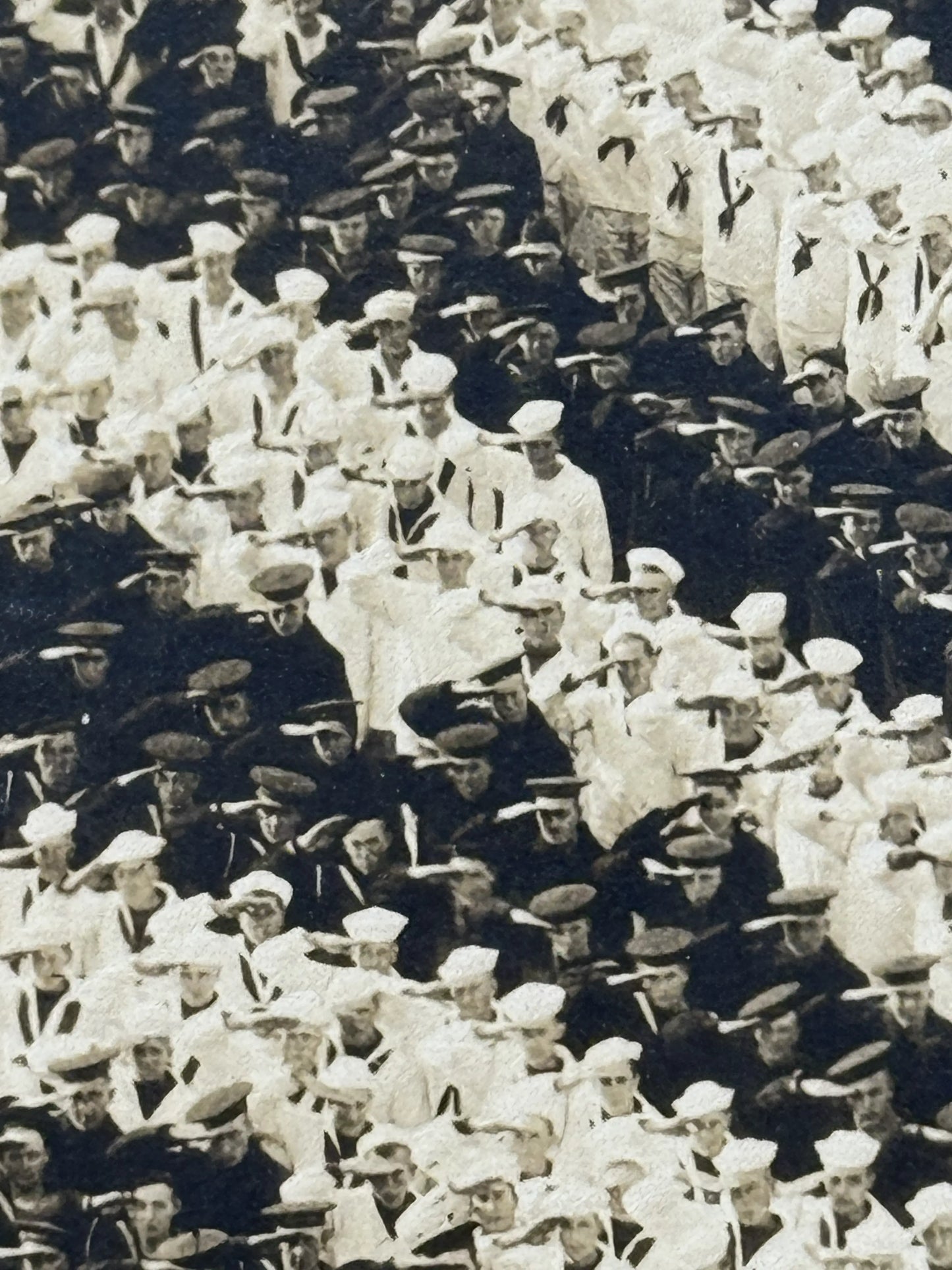 "Living Flag" original photograph with 10,000 sailors — 1917