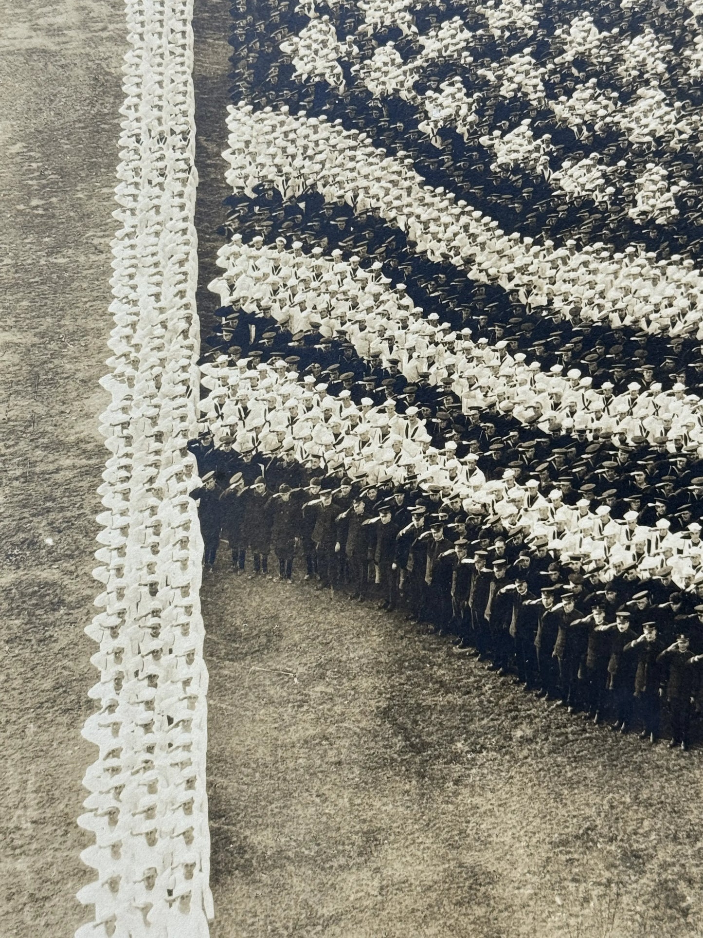 "Living Flag" original photograph with 10,000 sailors — 1917