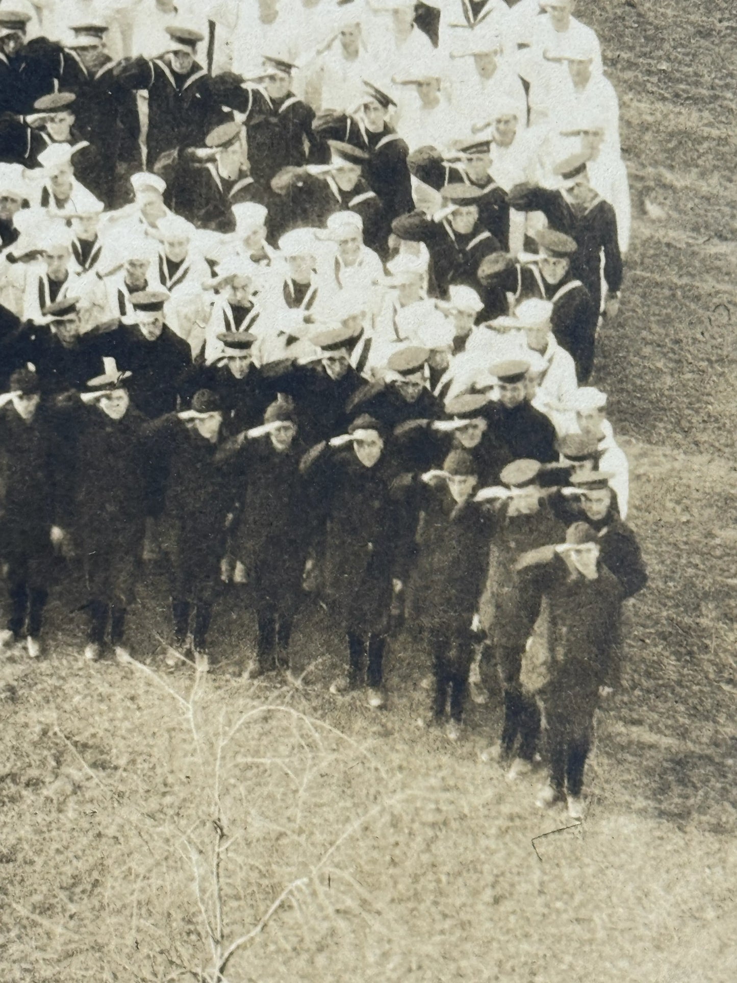 "Living Flag" original photograph with 10,000 sailors — 1917
