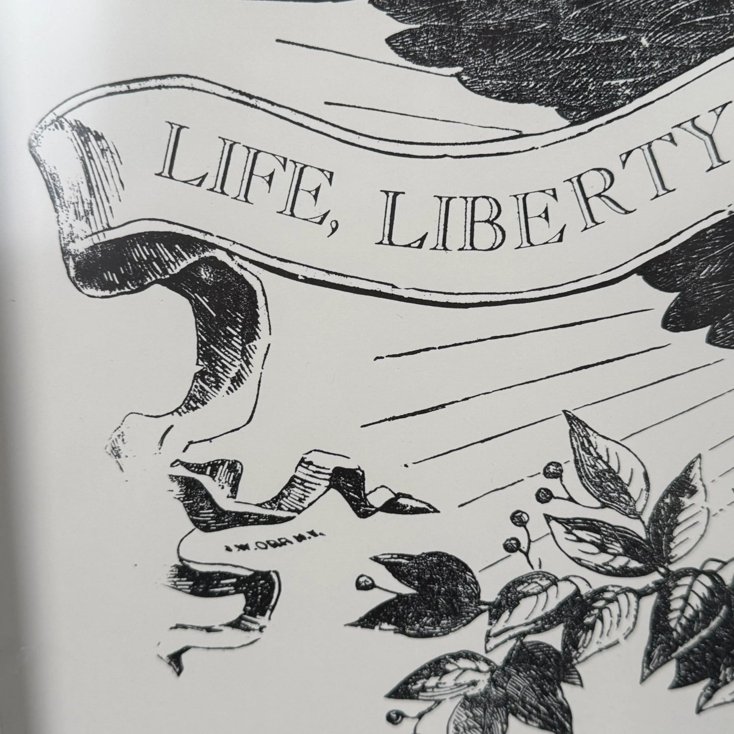 "Life, liberty, and the pursuit of history" letterpress print, limited edition, in handmade wooden frame