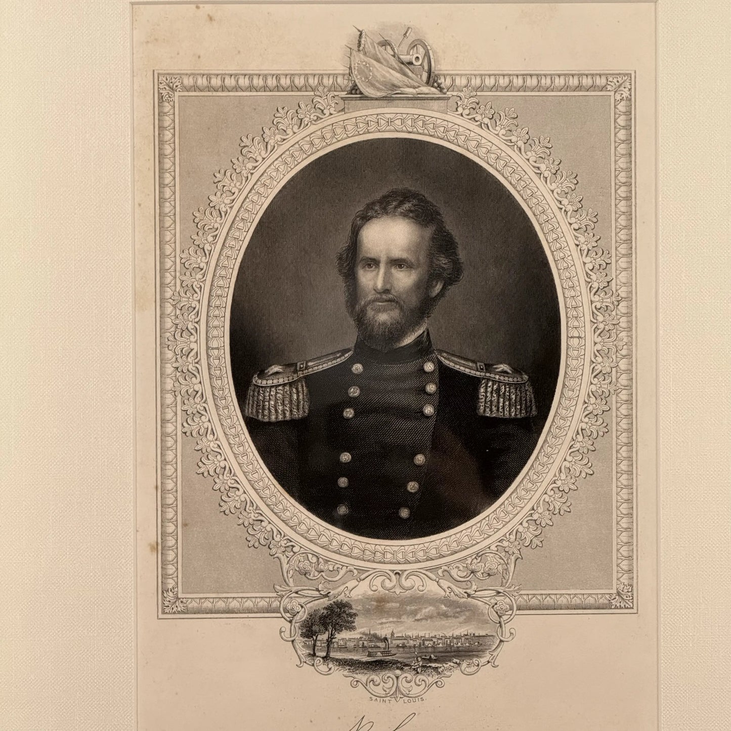 Engraving of General Nathaniel Lyon — Framed print — 1866