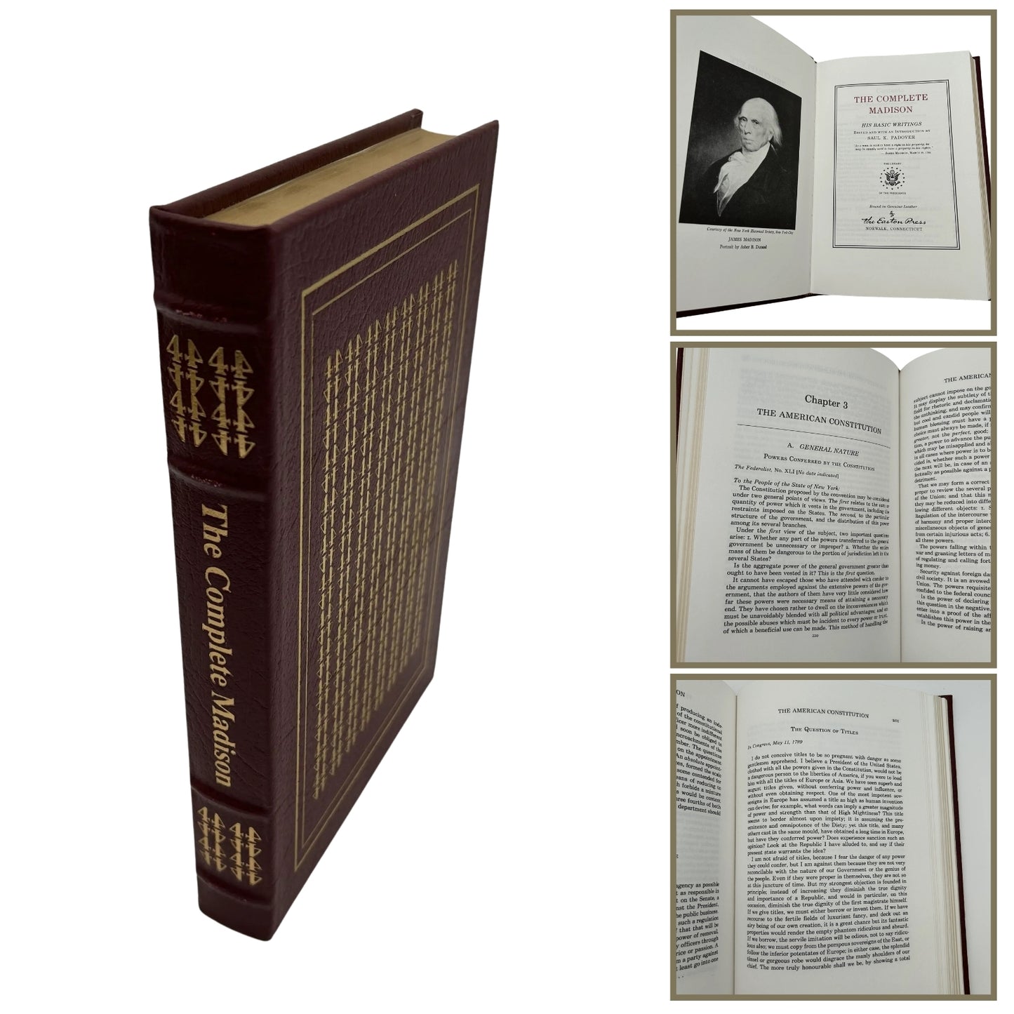 "The Complete Madison: His Basic Writings" by Saul K. Padover — Leather-bound, gilt-edged Easton Press edition