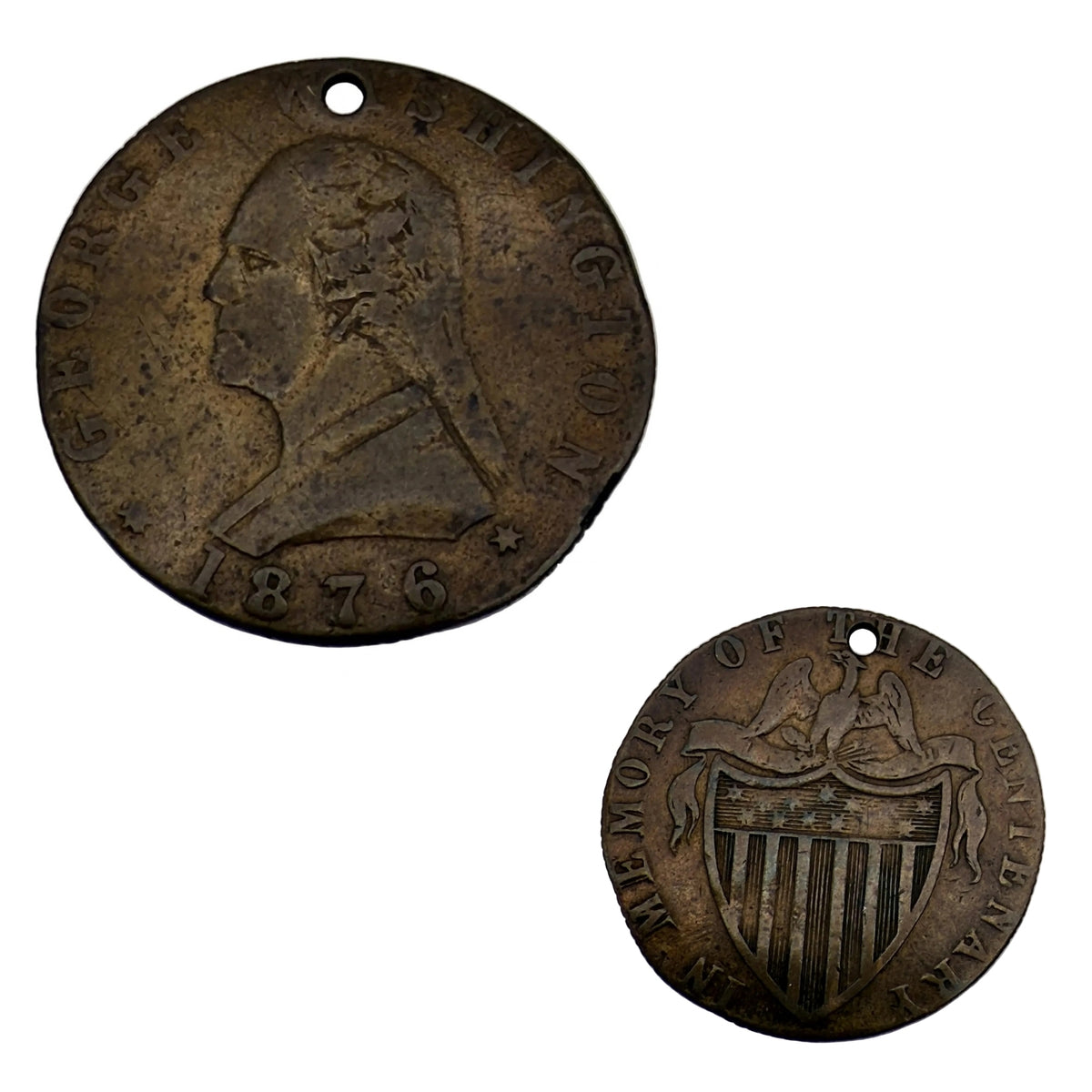 Four medals made for the Centennial International Exhibition — 1876