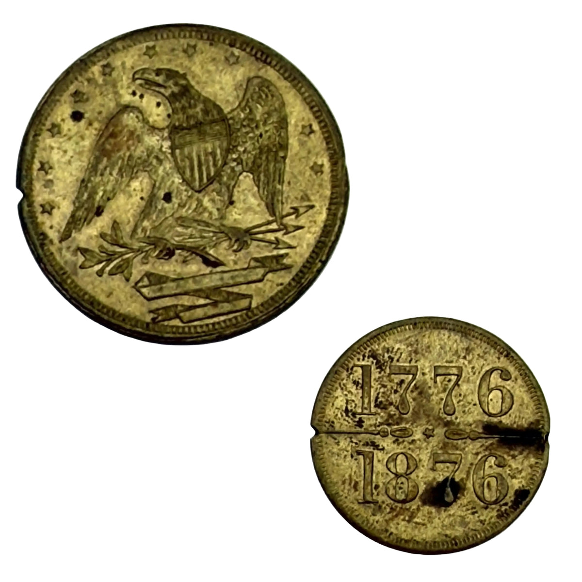 Four medals made for the Centennial International Exhibition — 1876