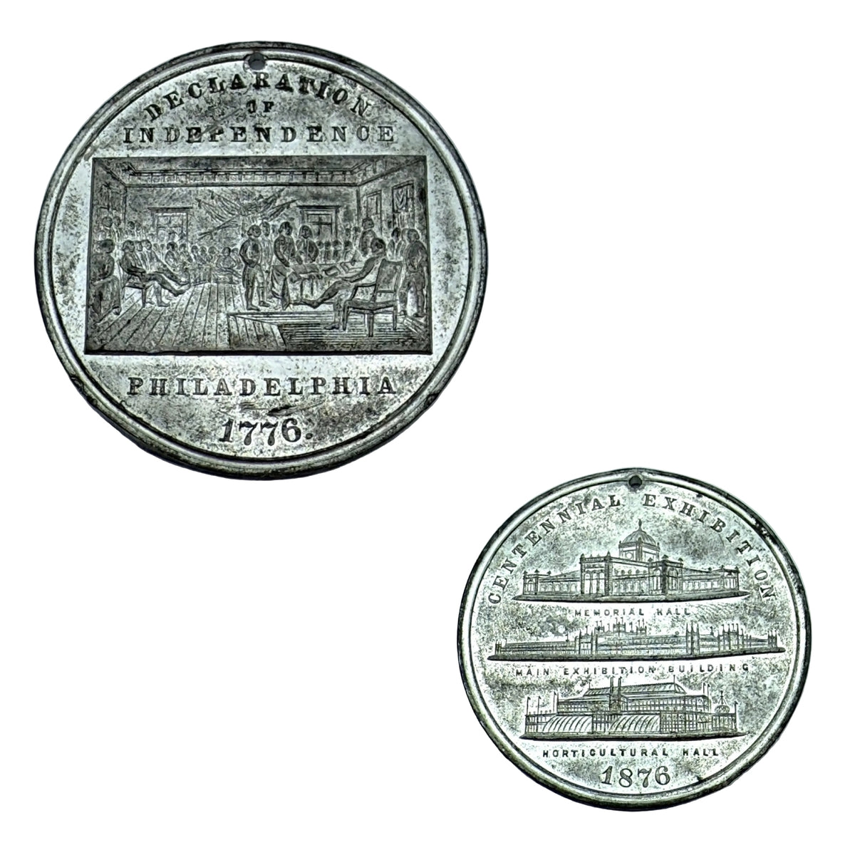 Four medals made for the Centennial International Exhibition — 1876